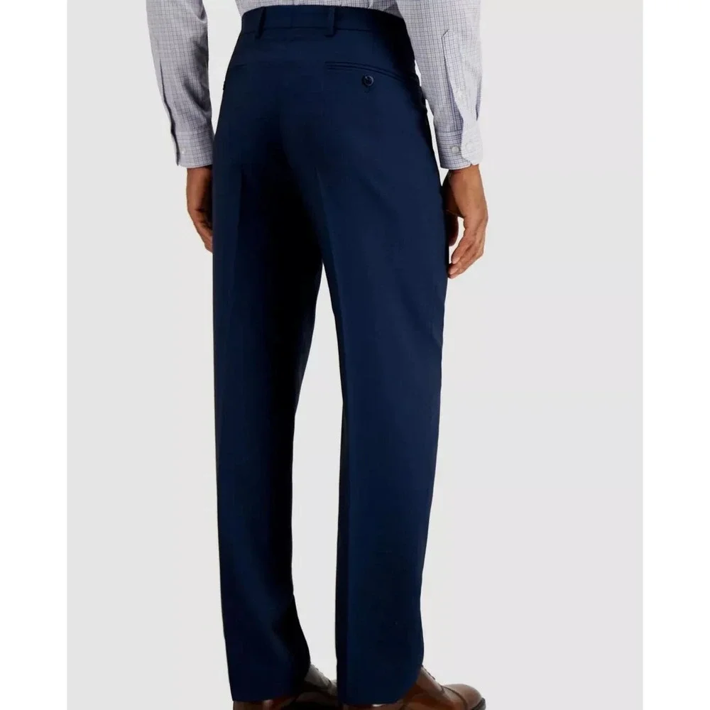 Nautica Men's 2-Pc Suit Blue Birdseye Jacket 36R Blazer Pants 30Wx32L